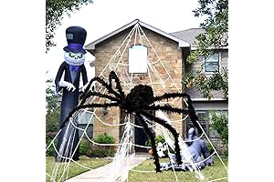 Halloween Decorations Outdoor, Big Halloween Spider Web & Giant Spider