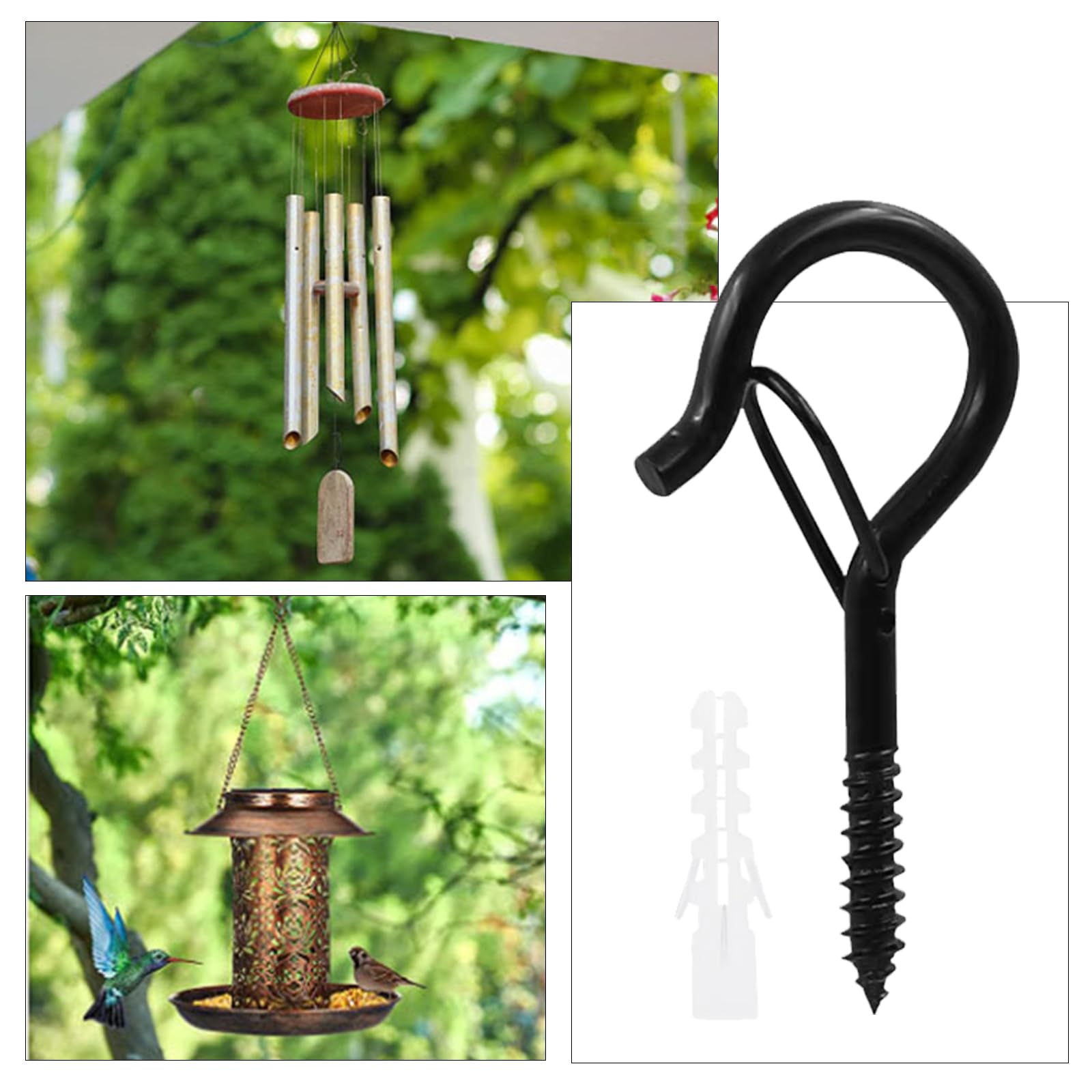 Crochet Suspension Crochet Vis VIDETOL 20 Pièces Crochet Mural En J, 12 X 4,5 X 9 Cm Crochet Mural A Visser, Noir Crochets Muraux Pour Outils, Garage, Cave Crochet Garage Crochets à Visser