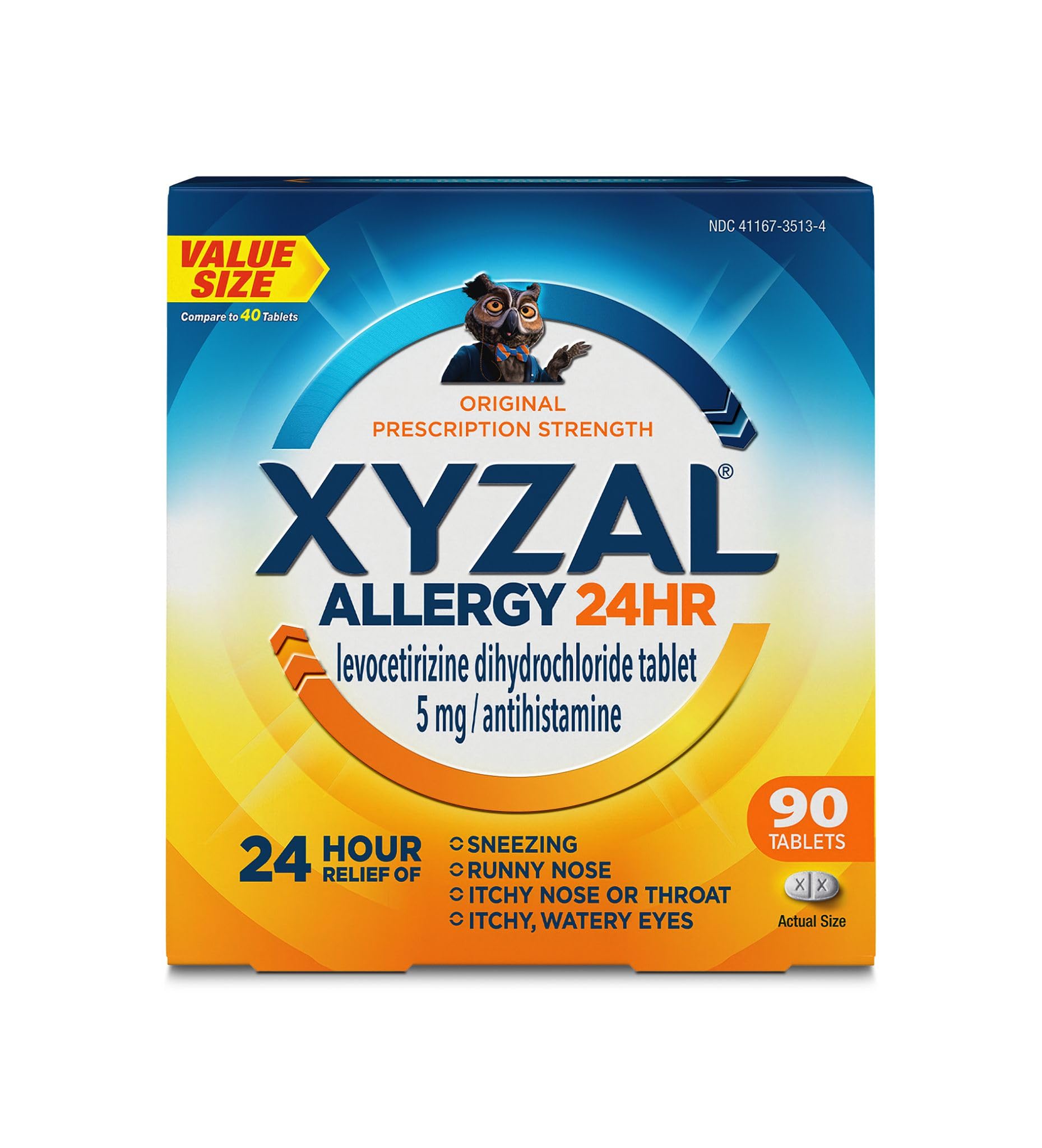Xyzal 24 Hour Allergy Relief 90 Count