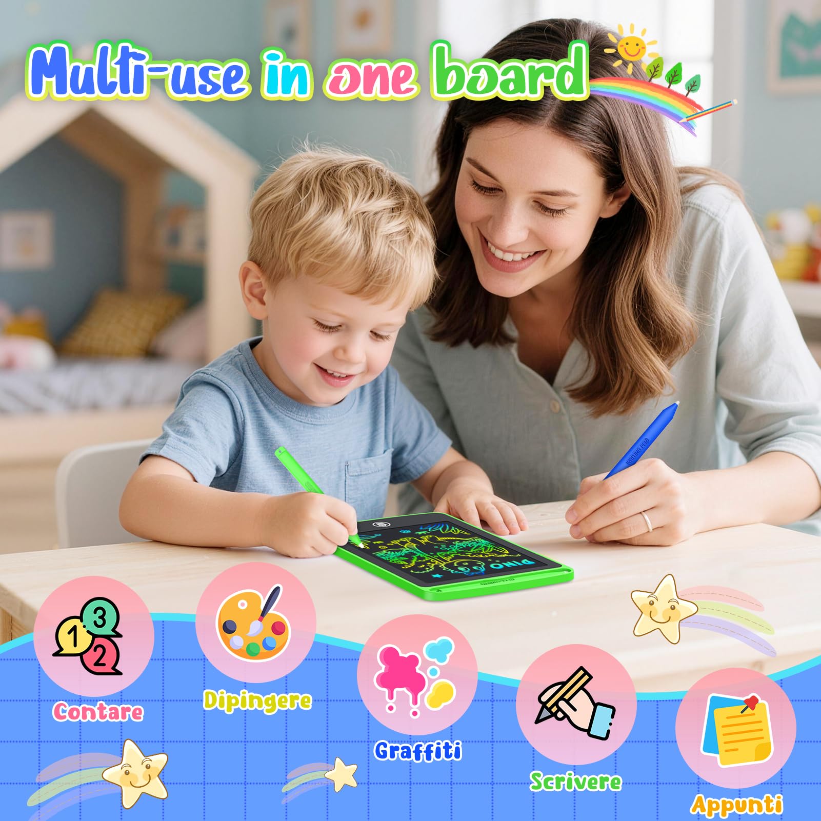 Gadget Compleanno Bambini 4 5 6 7 8 Anni, 12 Pezzi 6,5 Pollici Tavoletta Grafica Bambini Regalini Fine Festa Compleanno 4 5 6 7 8 9 10 Anni Lavagna Cancellabile Bambino Giochi Regalo Bambino 3-12 Anni
