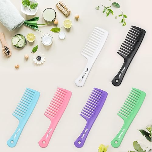 Miniatura 7 de BEAYUNG 2 peines grandes de dientes anchos, peines de ducha para mujeres, cepillo de pelo rizado, peine desenredante, peine de peinado, herramienta