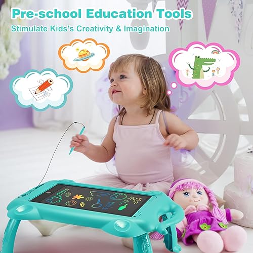 Miniatura 4 de Juguetes para niñas y niños, tablero magnético de dibujo para niños pequeños de 1 a 3, almohadilla de garabatos, juguetes educativos y de
