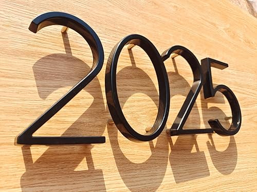 Miniatura 2 de Números de casa de metal - Números de dirección de 5 pulgadas para casas, negro de alto brillo número 0