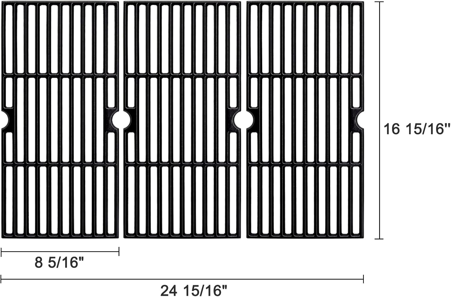 Adviace Grill Replacement Parts for Charbroil Gas2Coal 463370519, 463370516, 463340516, 463336818, 463341918, 463370518, 16 15/16'' Cooking Grates, Grill Burner, Heat Shield Plates and Crossover Tubes