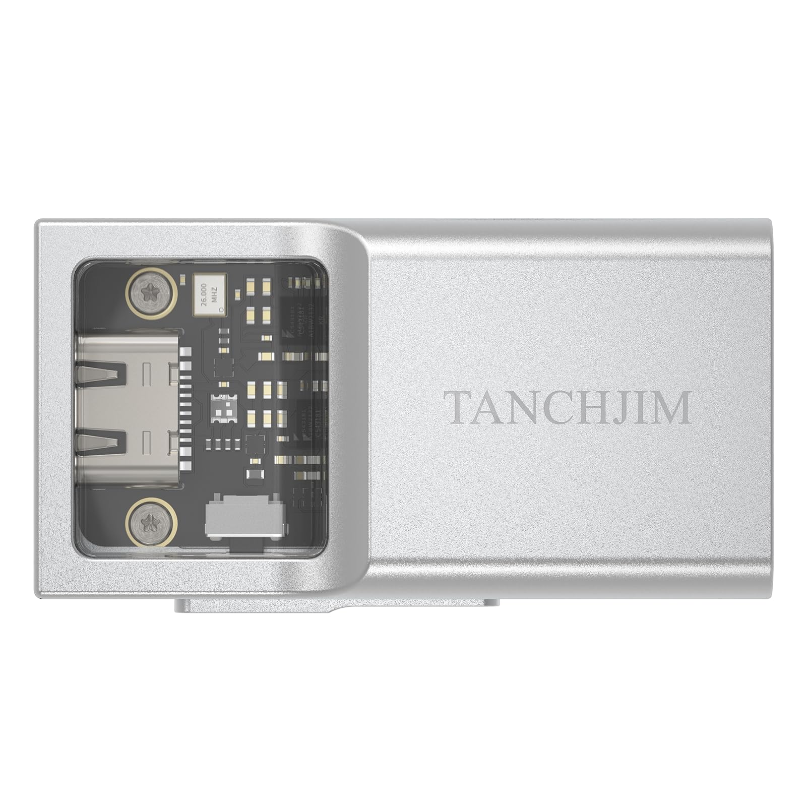 TANCHJIM Space HiFi All-in-one Small Tail Decoding Ear Amplifier Portable Decoding Ear Put 3.5mm&4.4mm Output Silver Color