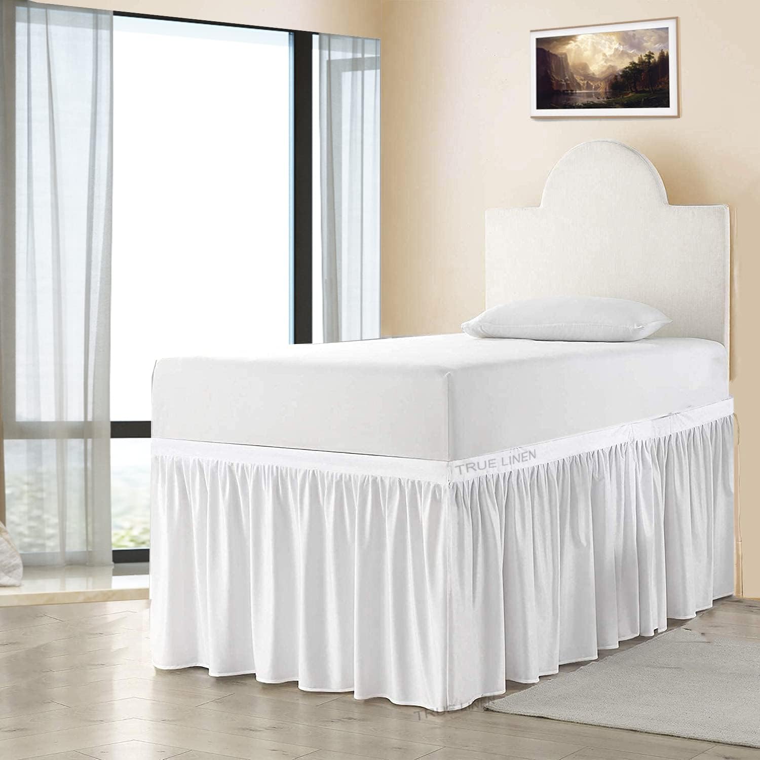 Cottington Lane Extended Dorm Sized Bed Skirt Panel Ruffled Dorm Sized Bed Skirt