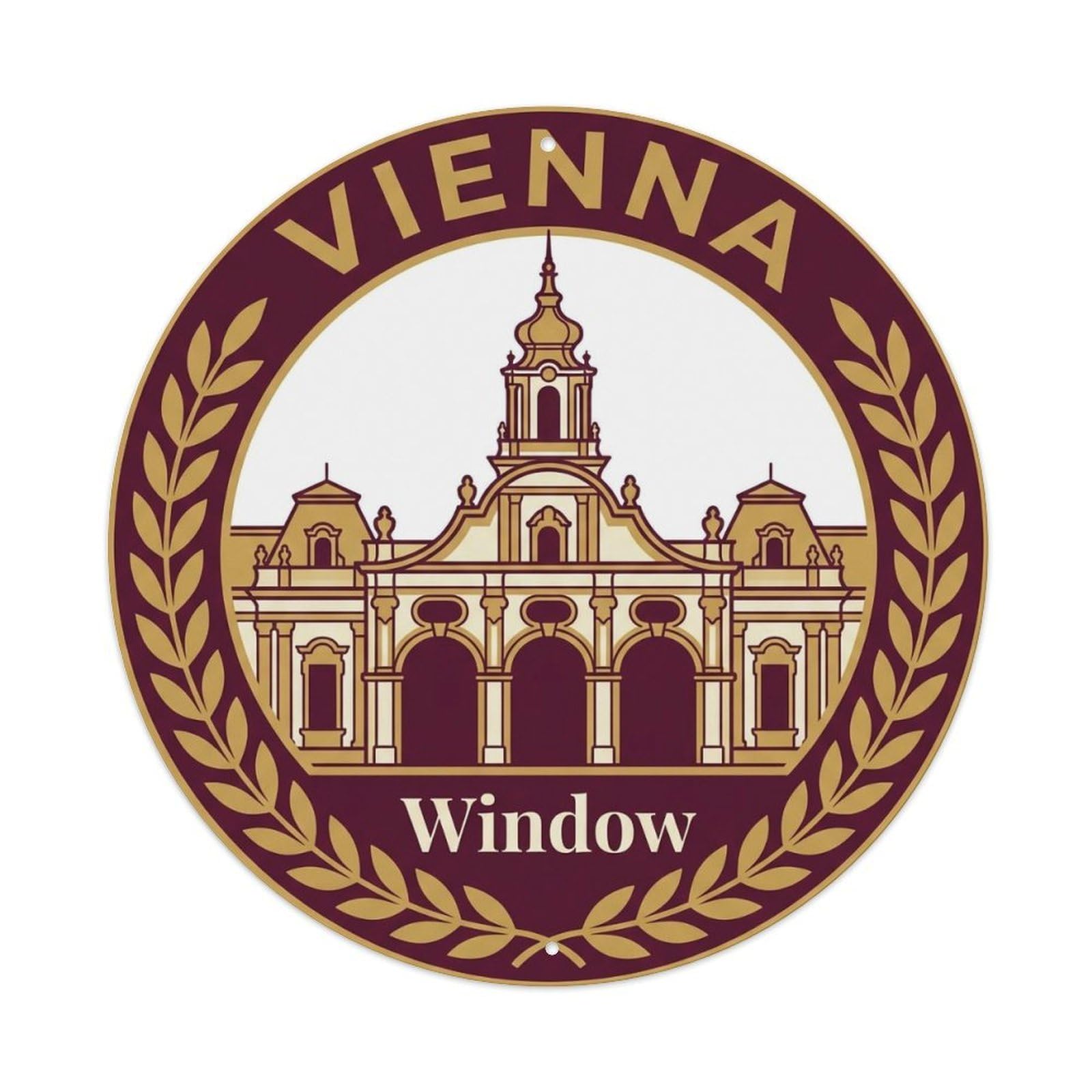 Vintage Travel Vienna Austria Archway Metal Tin Sign