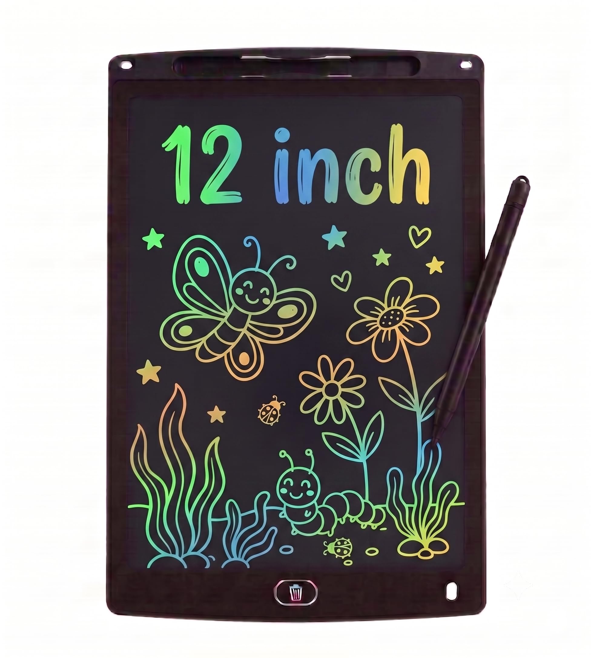 Photo 1 of 12 Inch LCD Writing Tablet, Reusable Drawing Pad with One-Button Erase, Lightweight Electronic Writing Board for Kids, Students, Office & Home Use(Black)