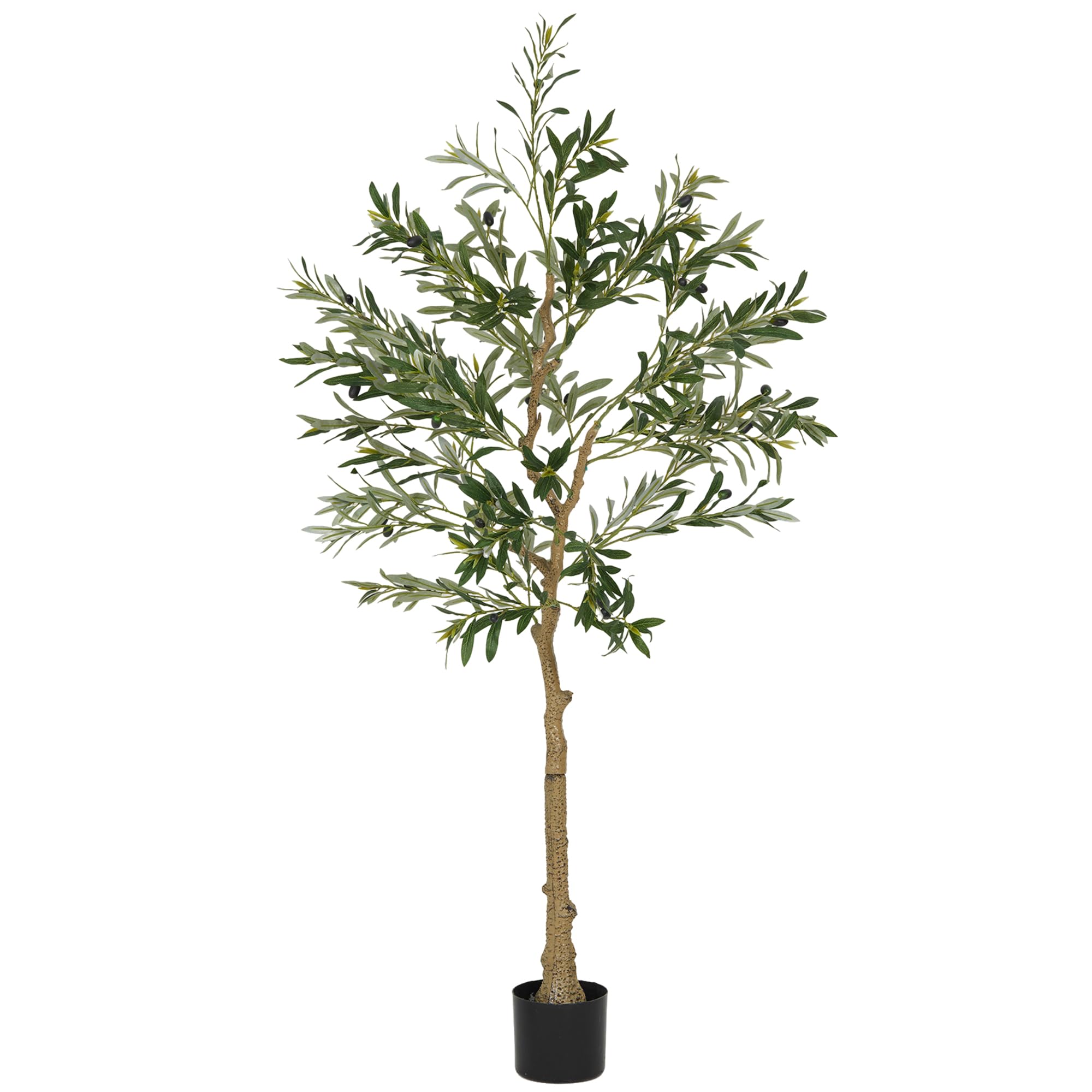 Homcom Unisex Green Indoor Artificial Plant, Faux Potted Silk Olive Tree, 150Cm In