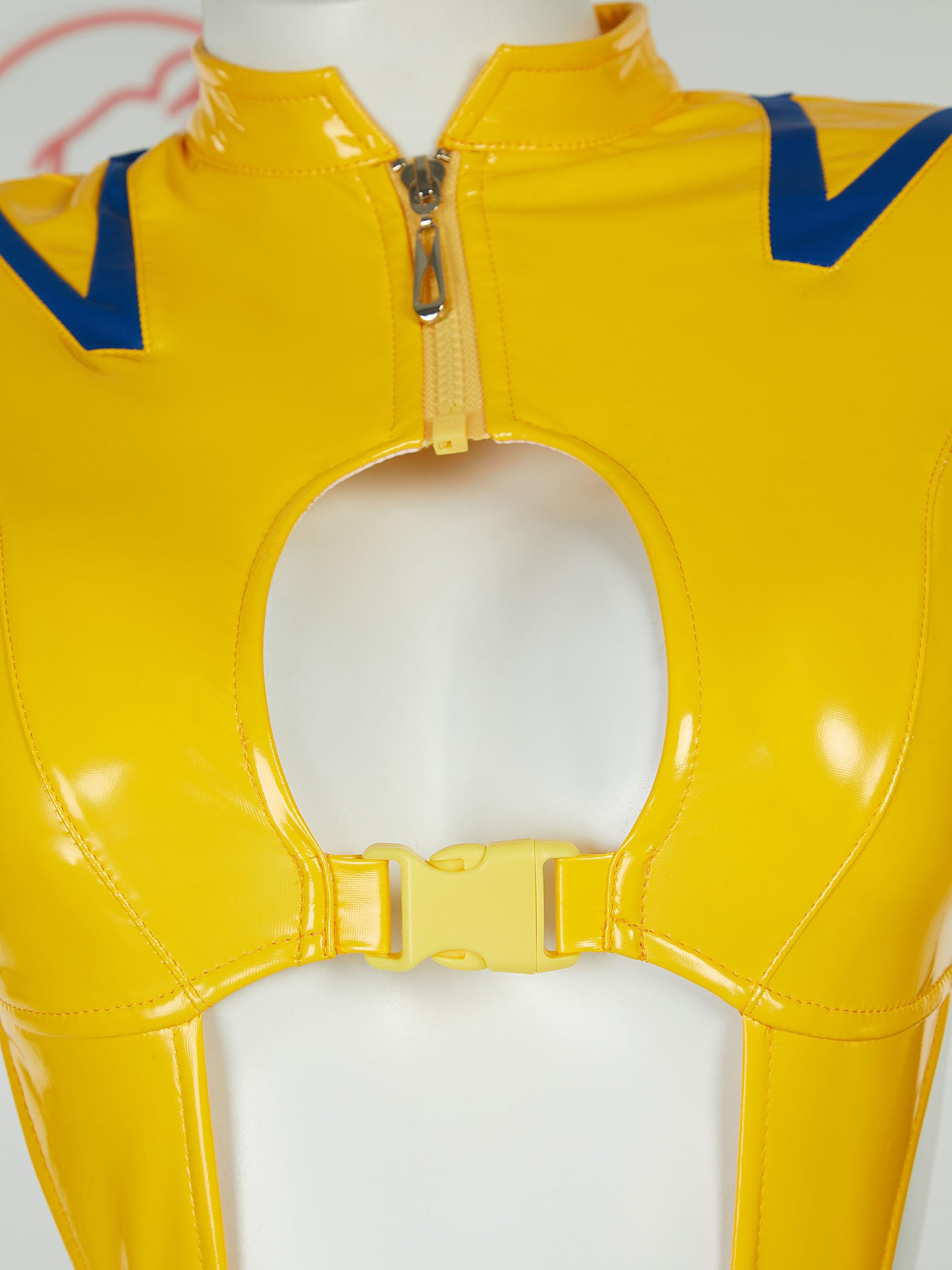 Mobbunny Cosplay Costume for Women Movie Derivative Sexy Lingerie Set Bodycon Outfit Cutout Bodysuit with Gloves Mask: Small Yellow