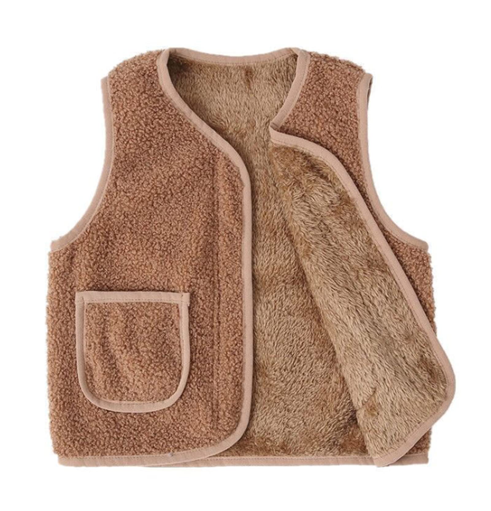 Baby Boys Girls Winter Vest Fleece Zip up Cute Soft Waistcoat Jackets