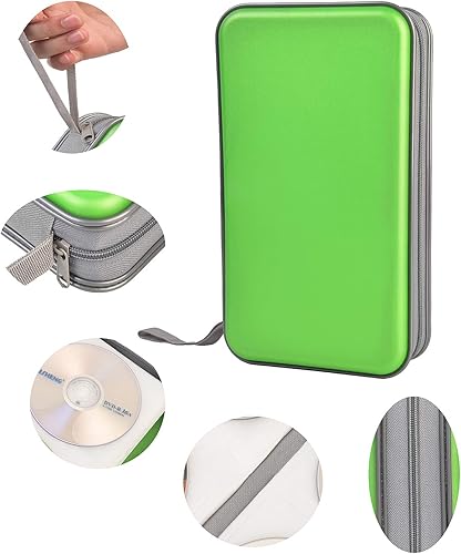 Miniatura 74 de UENTIP Estuche portátil para CD de capacidad para 96, portátil y de plástico duro, organizador de CD, cartera, almacenamiento de DVD (96, naranja)