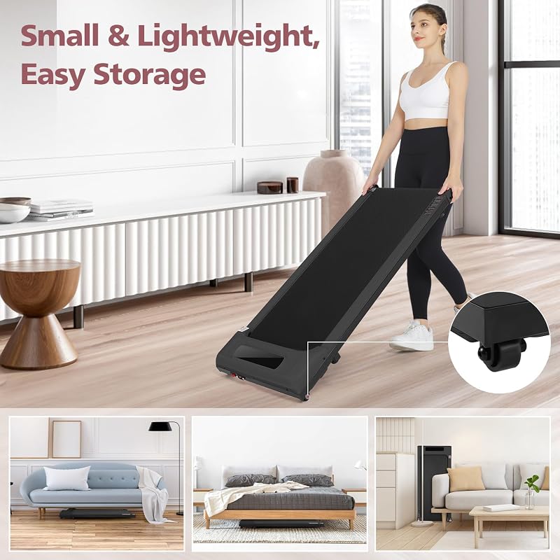 ANCHEER Walking Pads with Incline, 2 in 1 Under Desk Treadmill 3.5HP Compact Running Machine with Remote Control, 300+ lbs Weight Capacity for Home/Gym/Office,Ultra-Quiet, Installation-Free image 6