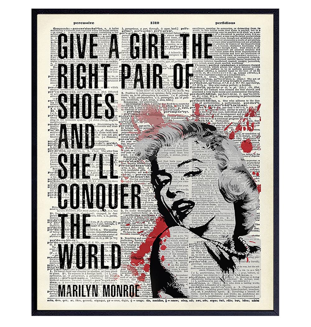 Marilyn Monroe Wall Decor - Marilyn Monroe Wall Art - Office Decor for Women - Motivational Posters, 8x10 - Funny Gifts for Women - Glam Decoration - Shoe Artwork - High Fashion Picture