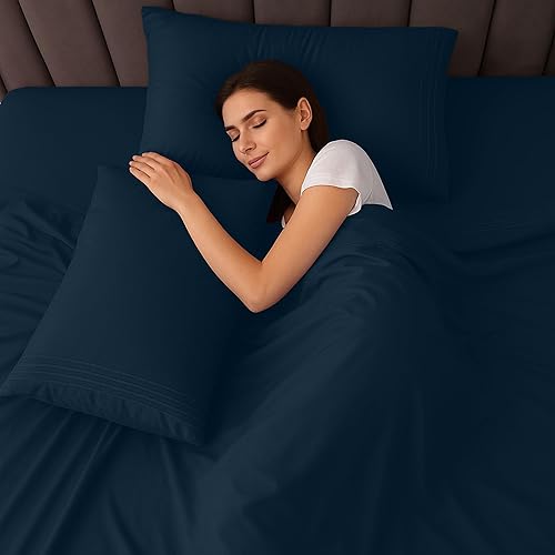 Miniatura 6 de LUX Décor - Juego de sábanas de microfibra ultrasuave de 6 piezas con sábana encimera, sábana bajera y fundas de almohada de 16 pulgadas de