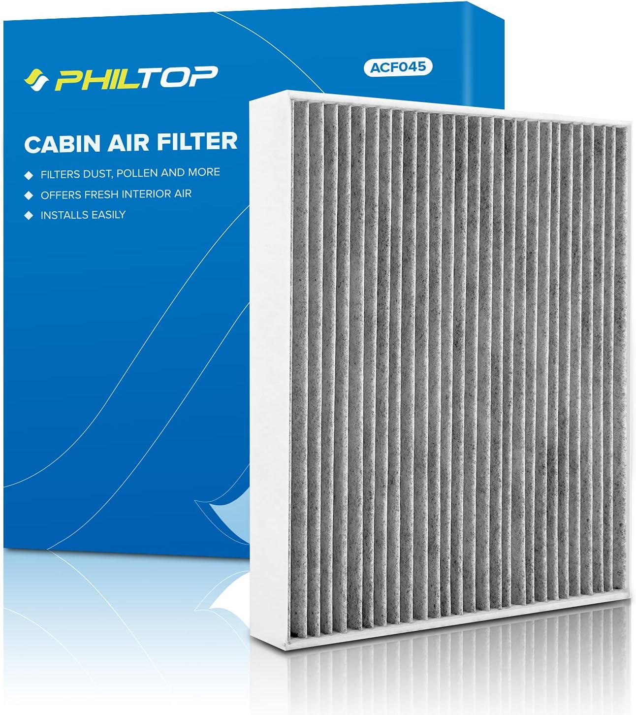 PHILTOP Cabin Air Filter w/Activated Carbon, Compatible with CF11775 Ford Fusion 2013-2020, Edge 2015-2024, SSV Plug-In Hybrid 2019-2020, Lincoln MKZ 2013-2020, Nautilus 2019-2023, MKX 2016-2018