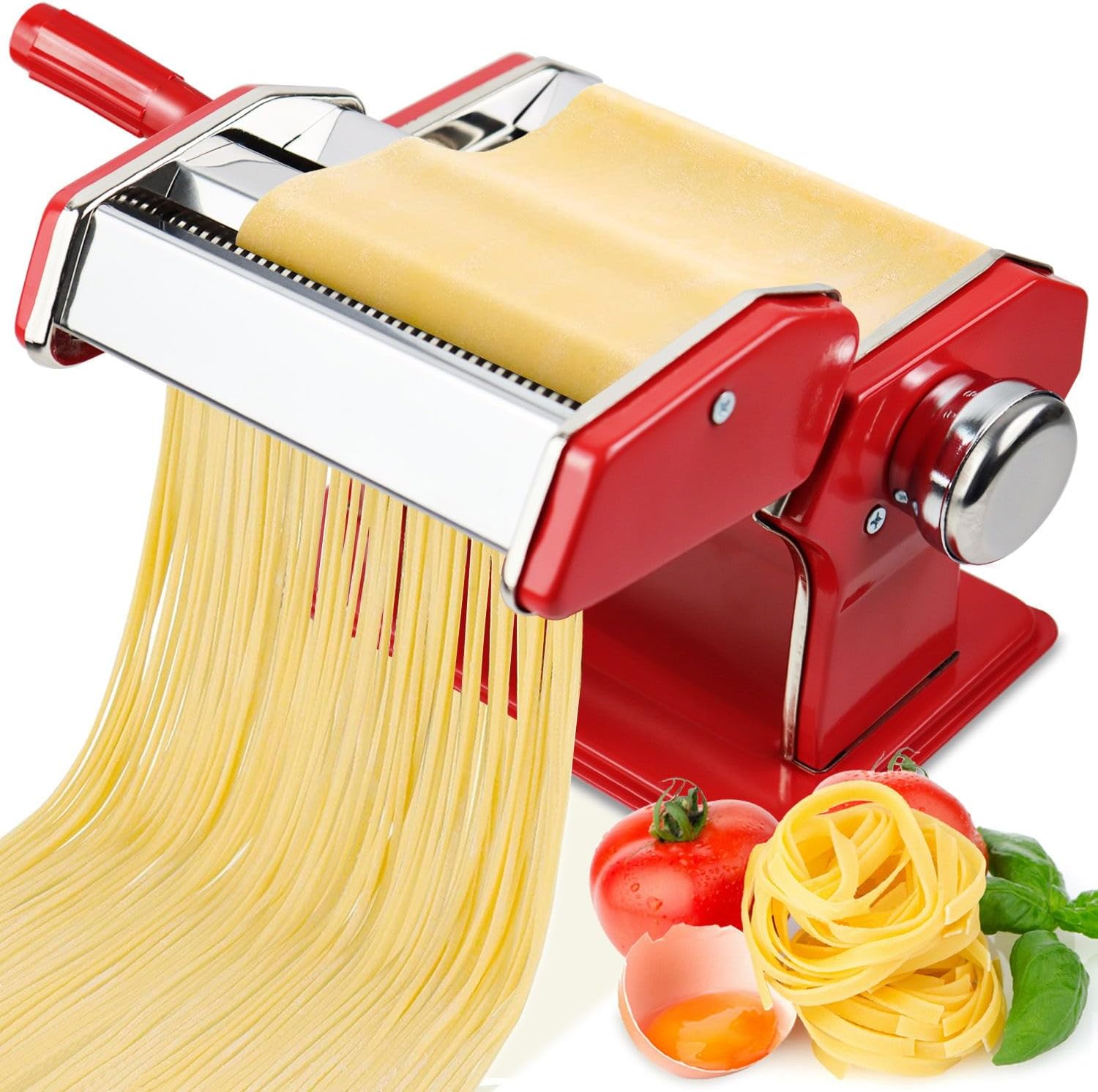 Pasta Maker Machine, AITRAI Stainless Steel Manual Pasta Maker with 9 Adjustable