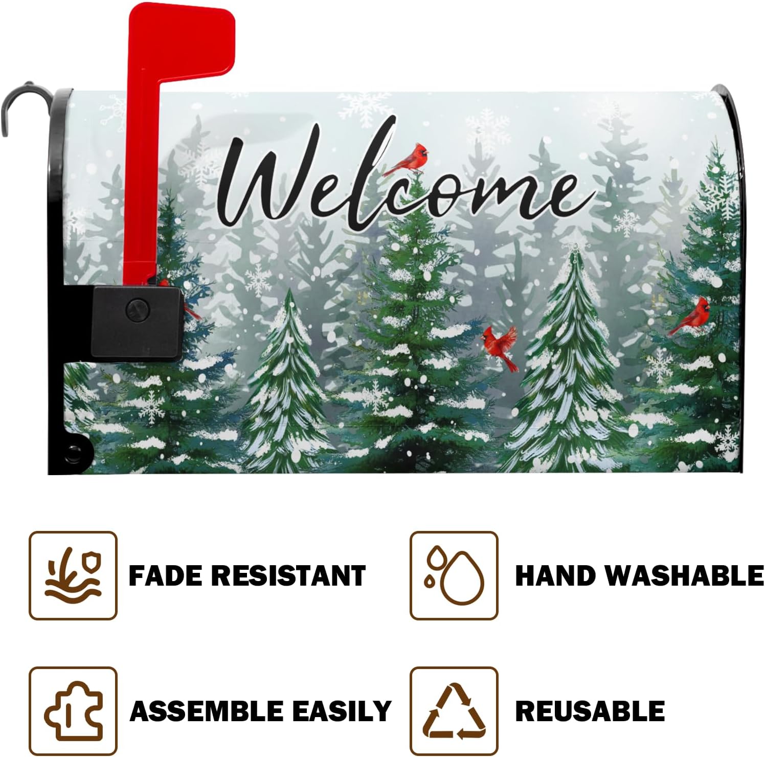 Winter Mailbox Covers Magnetic Winter Mailbox Cover Magnetic Welcome Cardinal Mailbox Covers Magnetic Standard Size 21x18 Inches Post Wraps for Home Garden Yard Outdoor Decor