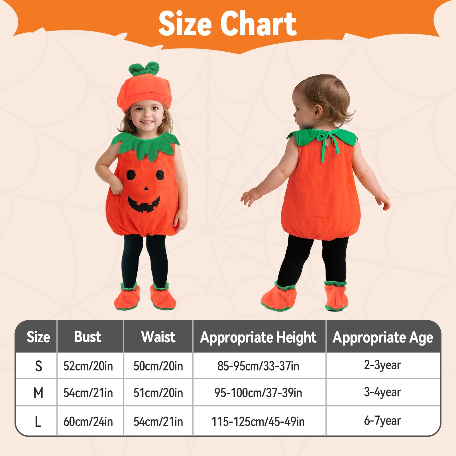 Ungfu Mall Halloween Pumpkin Costume for Kids Baby Halloween Outfit for Toddlers Babies Boys or Girls Fancy Dress up and Cosplay - Image 2