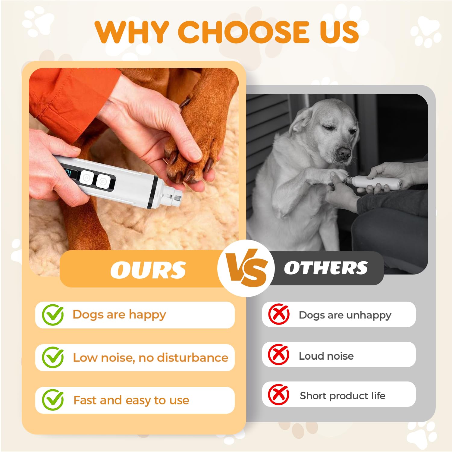 2026 New Silent Pet Nail Grinder, Rechargeable Dog Nail Grinder, Portable Electric Pet Nail Trimmer for Cats, Dogs and Other Animals - image 3