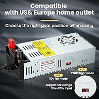 Vista 6 de Anbull Nueva versión 110V AC a 12V DC Convertidor, con interruptor de encendido/apagado,Terminales de cobre puro Transformador adaptador de 12V CC