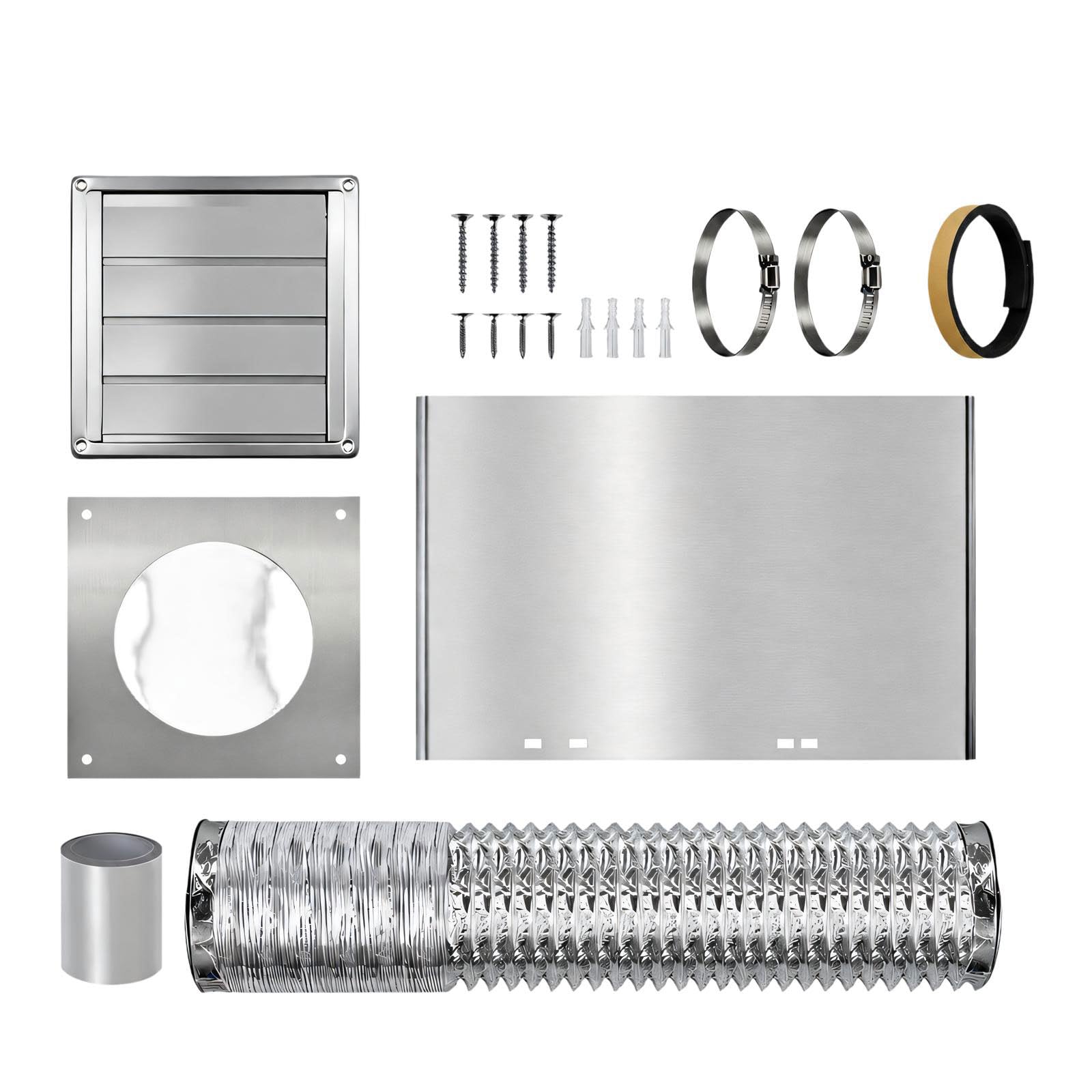 Set Uscita Scarico asciugatrice con Morsetti e, Silver