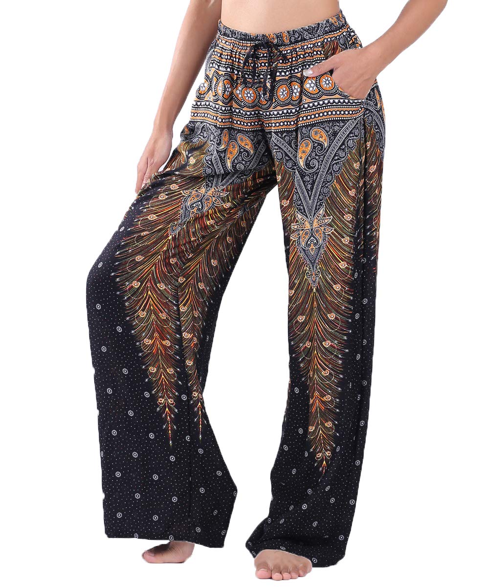 Women's Floral Eye Boho Harem Pants Bohemain Hipster One Size