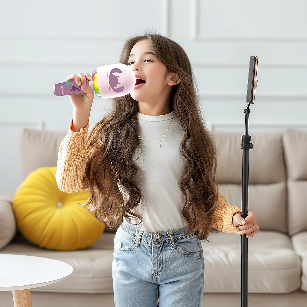 Lexibook, Stitch Angel, Mikrofon karaoke, MIC280D1 | Efekty dźwiękowe, efekty świetlne, różowy