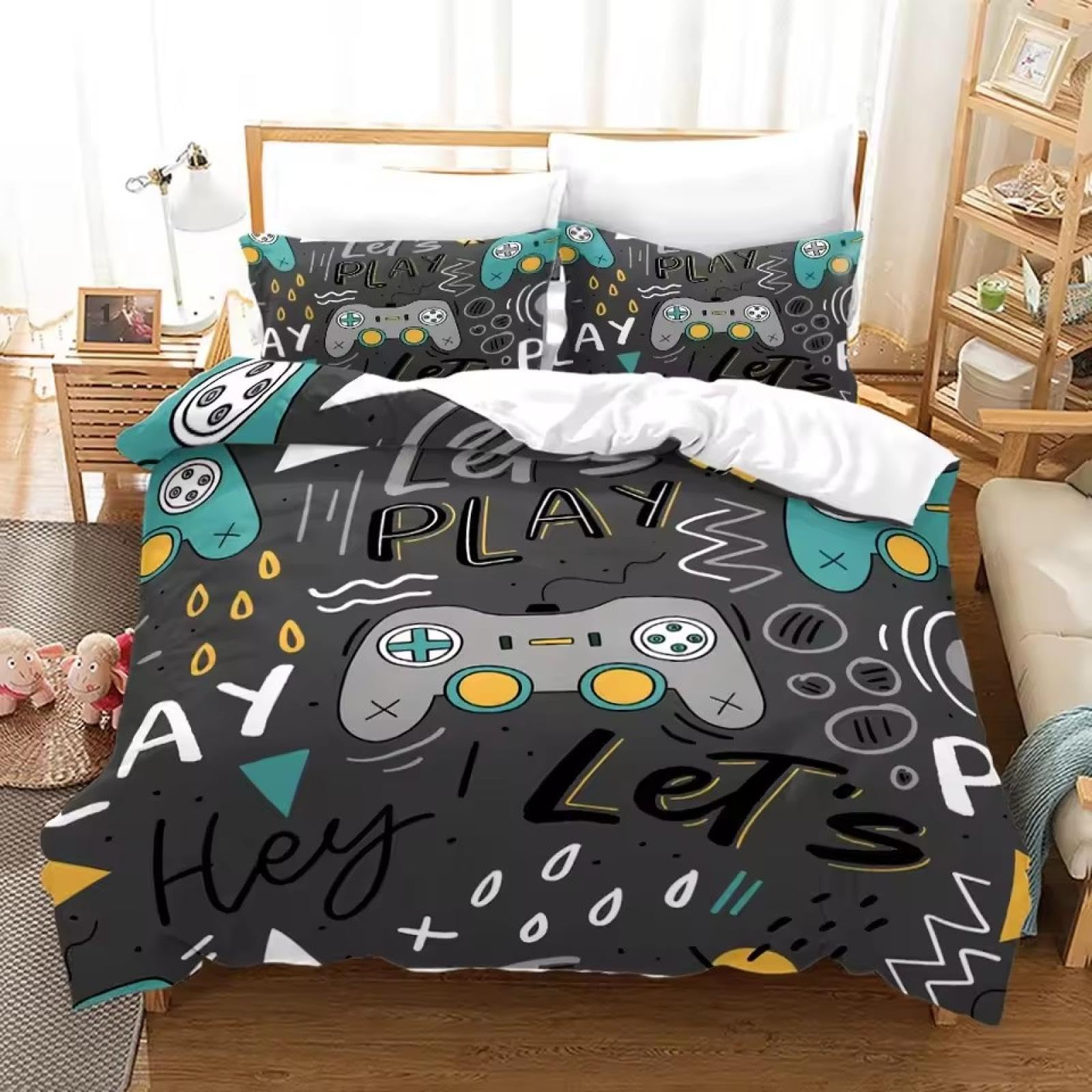 Housse de couette manette de jeu vidéo pour créer une vraie chambre de gamer ado