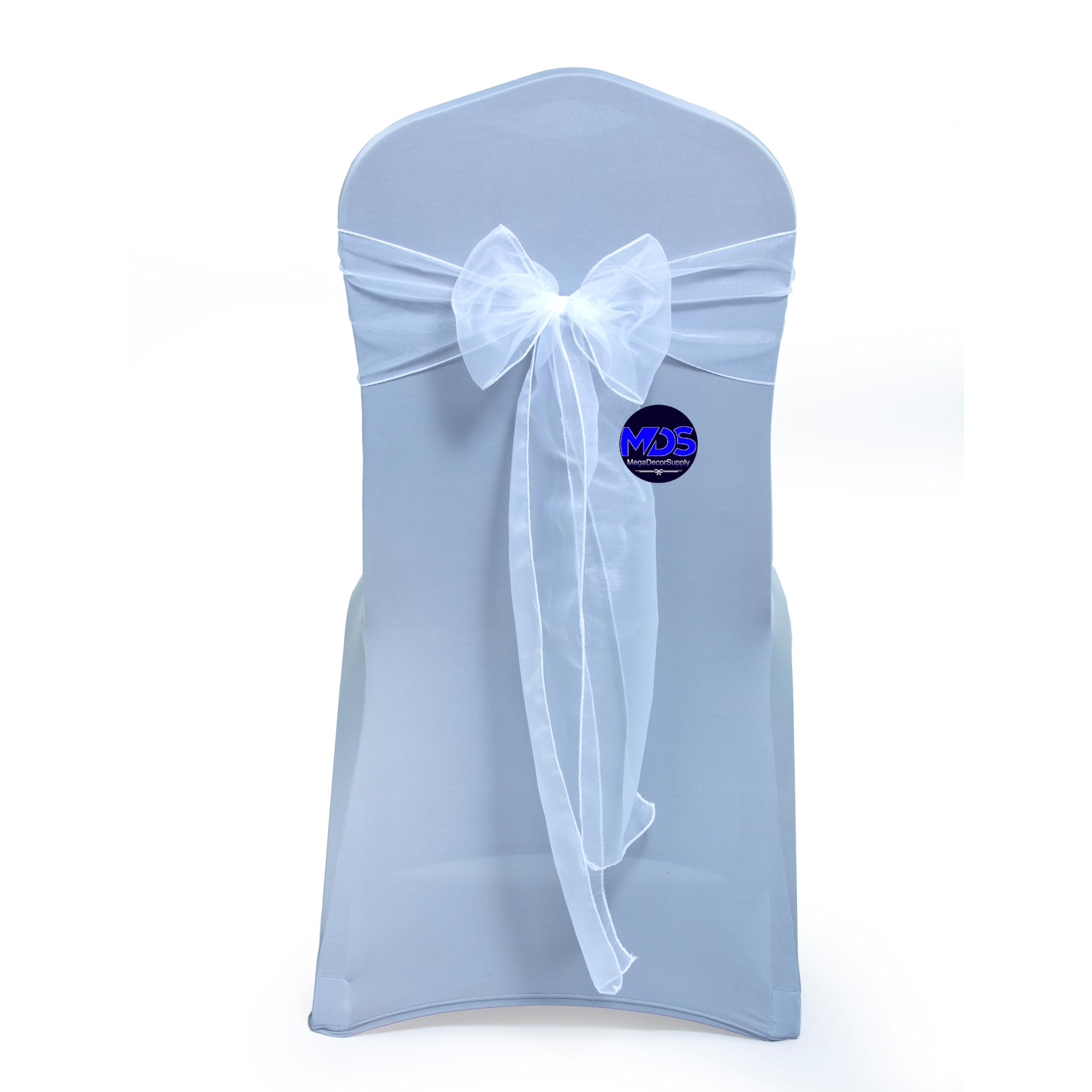 MDS Pack of 100 Organza Chair Sashes Bows for Wedding Reception Event Banquets Chair Decoration, Restaurant Dinning Chair Cover Wider Sash Ribbon Tie