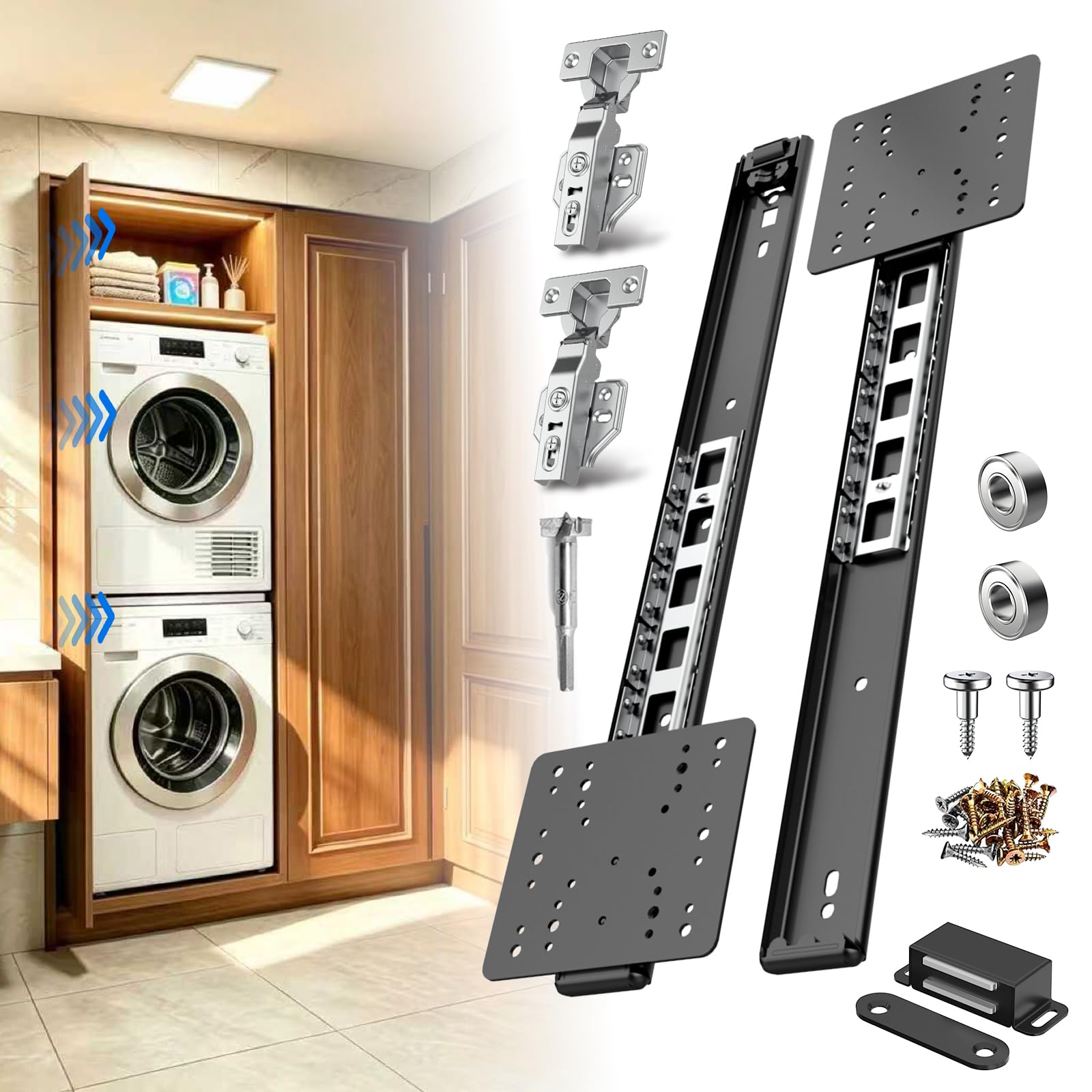 Pocket Door Slide, Cabinet Door Hardware Kit for Insert Doors