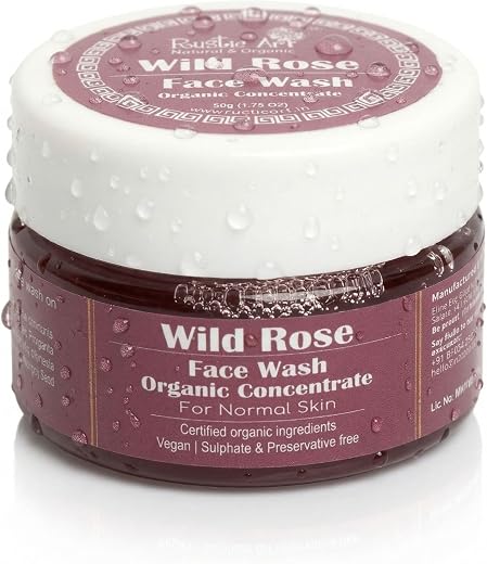 Rustic Art Rose Face Wash Concentrate | Hydration &amp; Natural Glow | Deep Cleansing 3X Long Lasting Gel | Organic &amp; Herbal |...