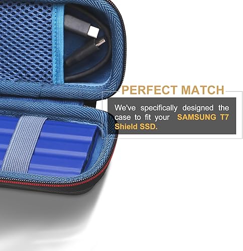 Vista 14 de LTGEM - Carcasa rígida compatible con unidad de estado sólido SSD portátil Samsung T7 Shield T9, color blanco 2. Exterior blanco+interior gris