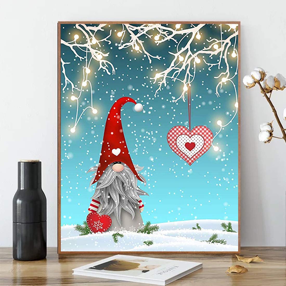 Karyees Christmas Paint by Numbers Christmas DIY Paint by Numbers Santa Claus DIY Canvas Paint by Numbers Christmas Hat Acrylic Painting Home Decor Paint by Numbers Snowman for Adults Kids 16x20In