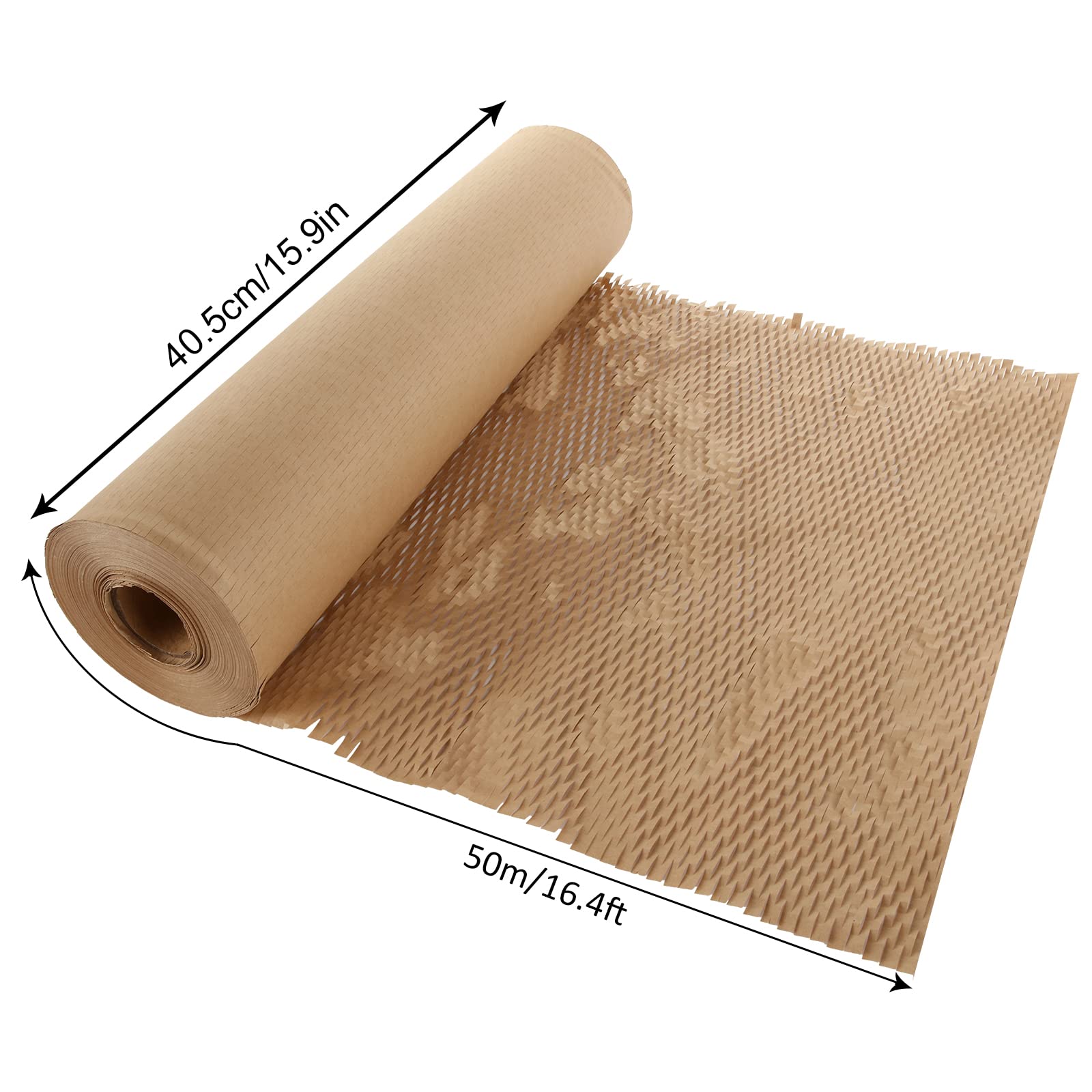 SENENQU Papel Kraft Rollo de Panal 50 m x 40 cm, Papel de Regalo y Embalaje para Proteger Objetos Frágiles en Mudanzas, Cajas, Paquetes, Tiendas y Detalles de Regalo