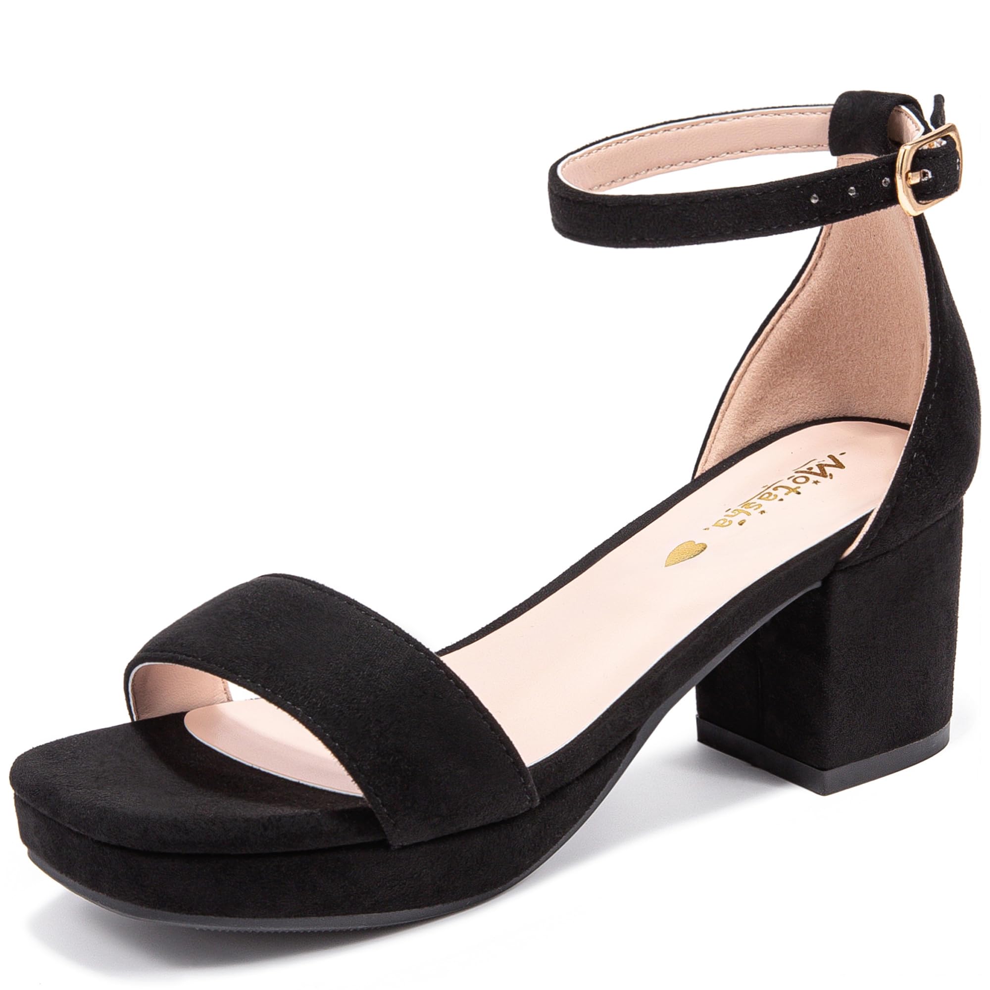 Motasha Girls High Heels Girls Dress Shoes Flower Girl Wedding Party Pageant Prom Formal Dress Sandals Open Toe Ankle Strap Platform Little Big Kids High Heels Chunky Pumps — view 10