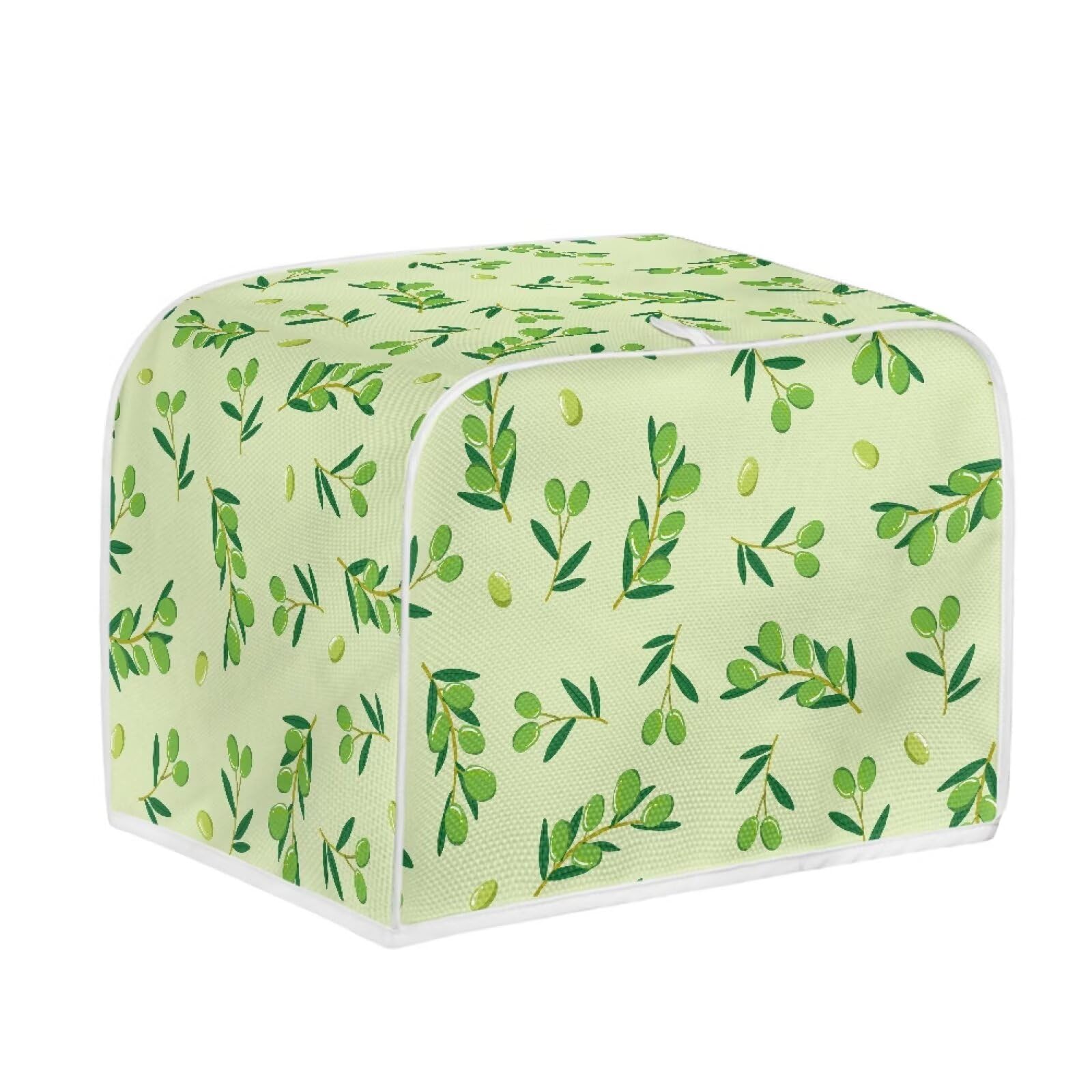 Kuiaobaty Olives Print Kitchen Toaster Dust Cover for 2/4 Slice Toaster, Olive Pattern Stain Resistant Bread Machine Cover, Green,M