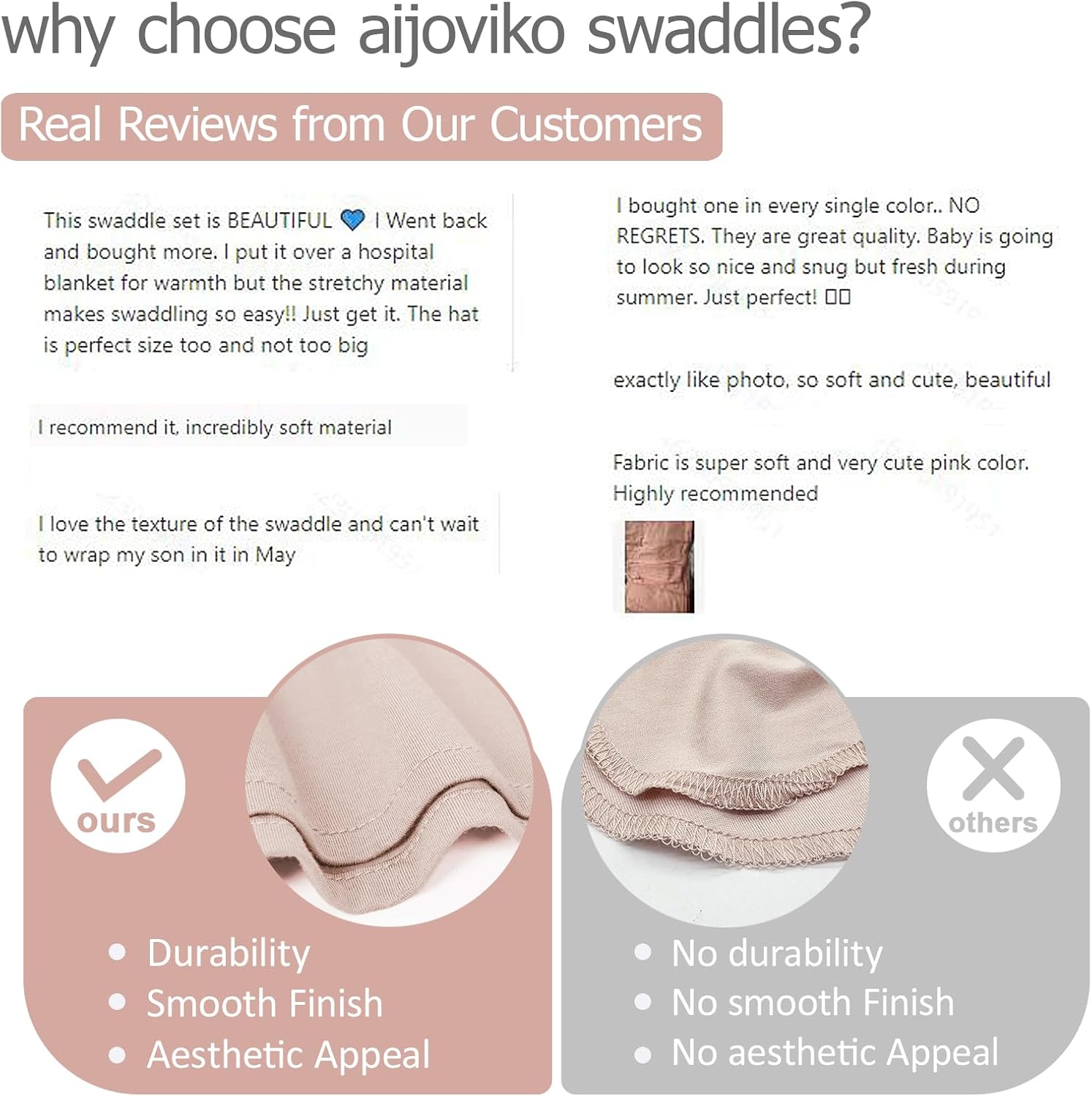 Newborn Swaddle Blanket with Hat Set Baby Swaddle Set Hospital Receiving Blankets for Girls Boys(Neutral,35"*35") - Image 6