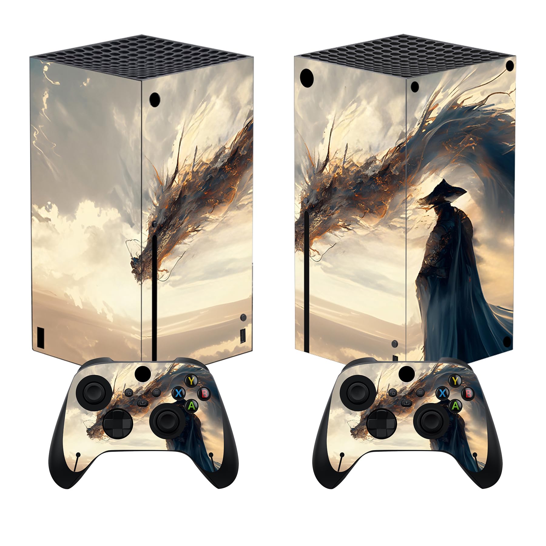 PlayVital Pegatina para Xbox Series X - Calcomanía Vinilo Skin Adhesivo para Consola y Mando, Diseño Duradero, Protección Antirayaduras, Fácil de Colocar y Quitar (Colores Hojas) — view 32