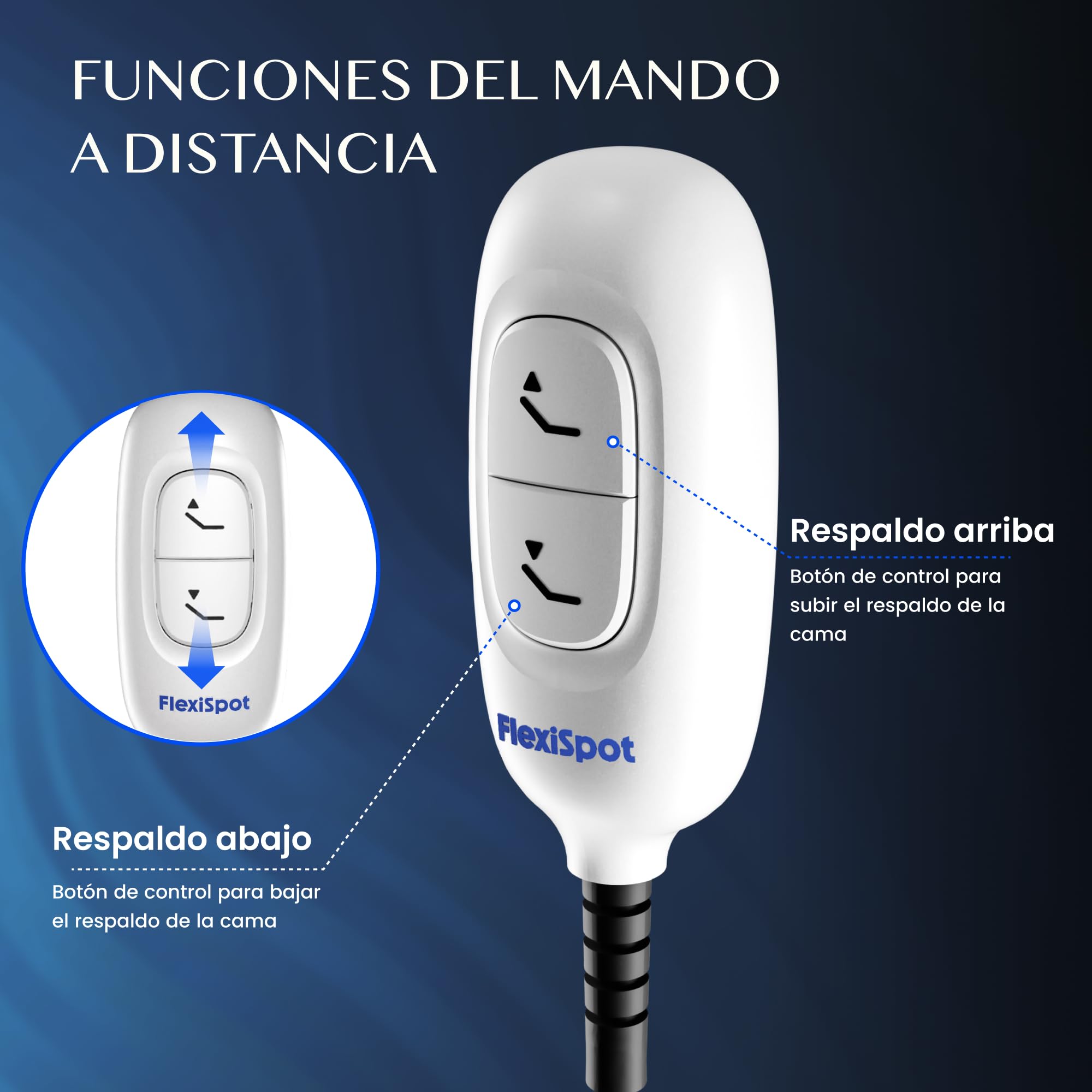 FLEXISPOT Somier Eléctrico Ajustable 0-60°, Motor Potente y Silencioso, Carga Máx. 90 kg, Estructura de Acero Estable con Barra Antideslizante para Colchón, Ideal para Dormitorio y Descanso en Casa