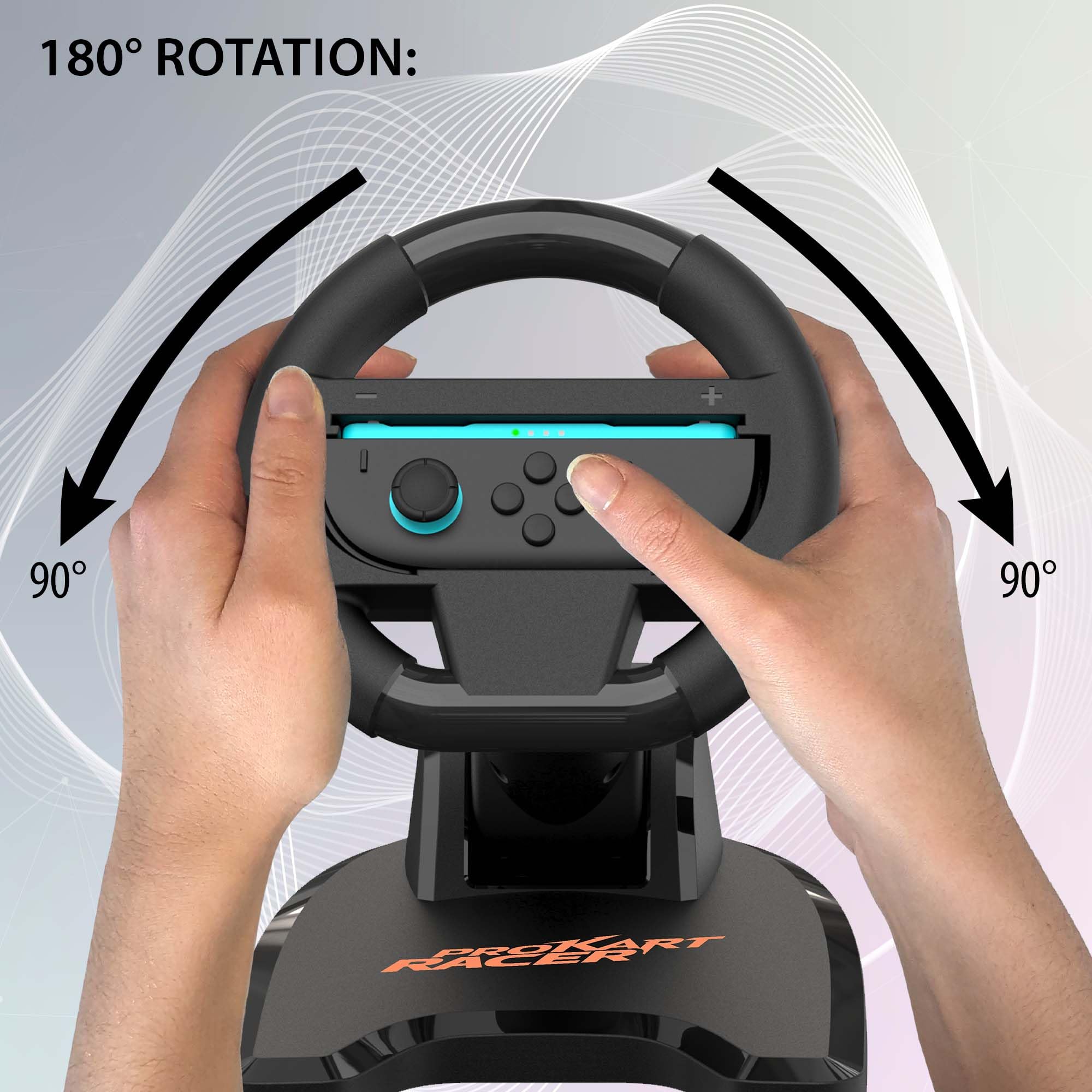 SUBSONIC - Set di 2 ruote da corsa per Joy-Con Nintendo Switch e Switch 2 - Ruote da corsa pieghevoli con supporto e ventosa compatibili con Joycon Switch e Switch 2 - Nero