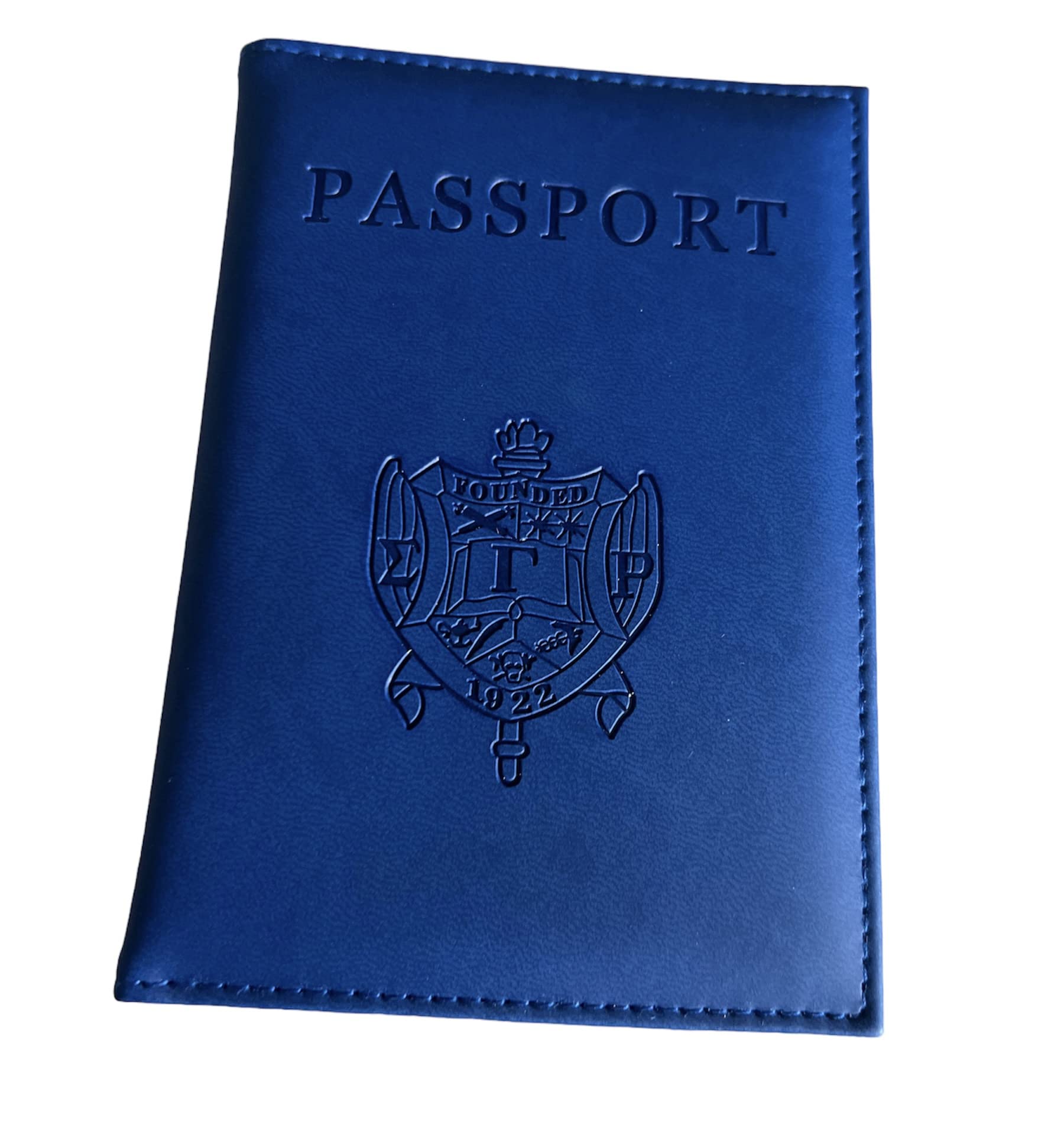 Sigma 1922 Gamma Rho Blue Passport Cover Holder Vegan Leather