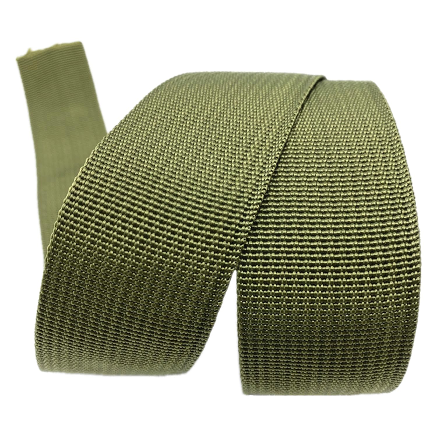 Cinta de algodón, cinta espiga, costura polipropileno 75 mm for reparación asientos sillas y muebles (negra, 10 yardas)(Army Green)