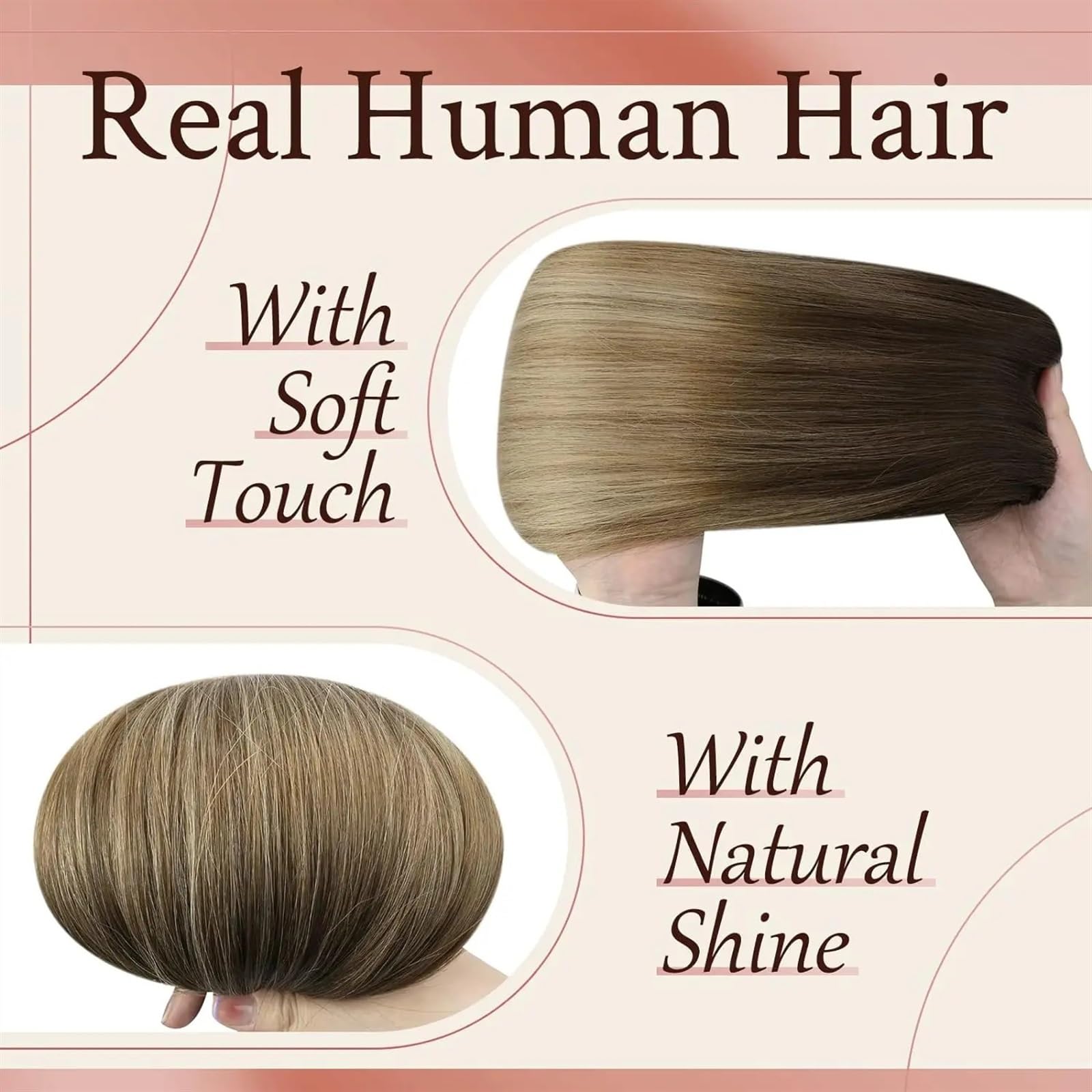 Clip in Przedłużanie włosów 7 sztuk Ludzkie włosy doczepiane klipsem Ombre Brązowy blond Doczepki z klipsem Ciemnobrązowy Balayage Złoty blond Ombre Platynowy blond 12–24 cali Klip do przedłużania lud