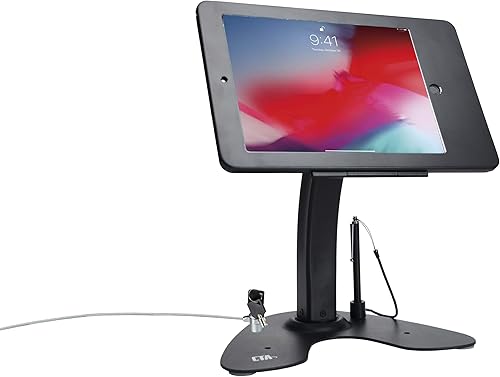 Miniatura 12 de CTA Digital Soporte antirrobo de escritorio – Soporte de quiosco con lápiz capacitivo, correa y carcasa de aluminio para iPad 11ª generación A16 de