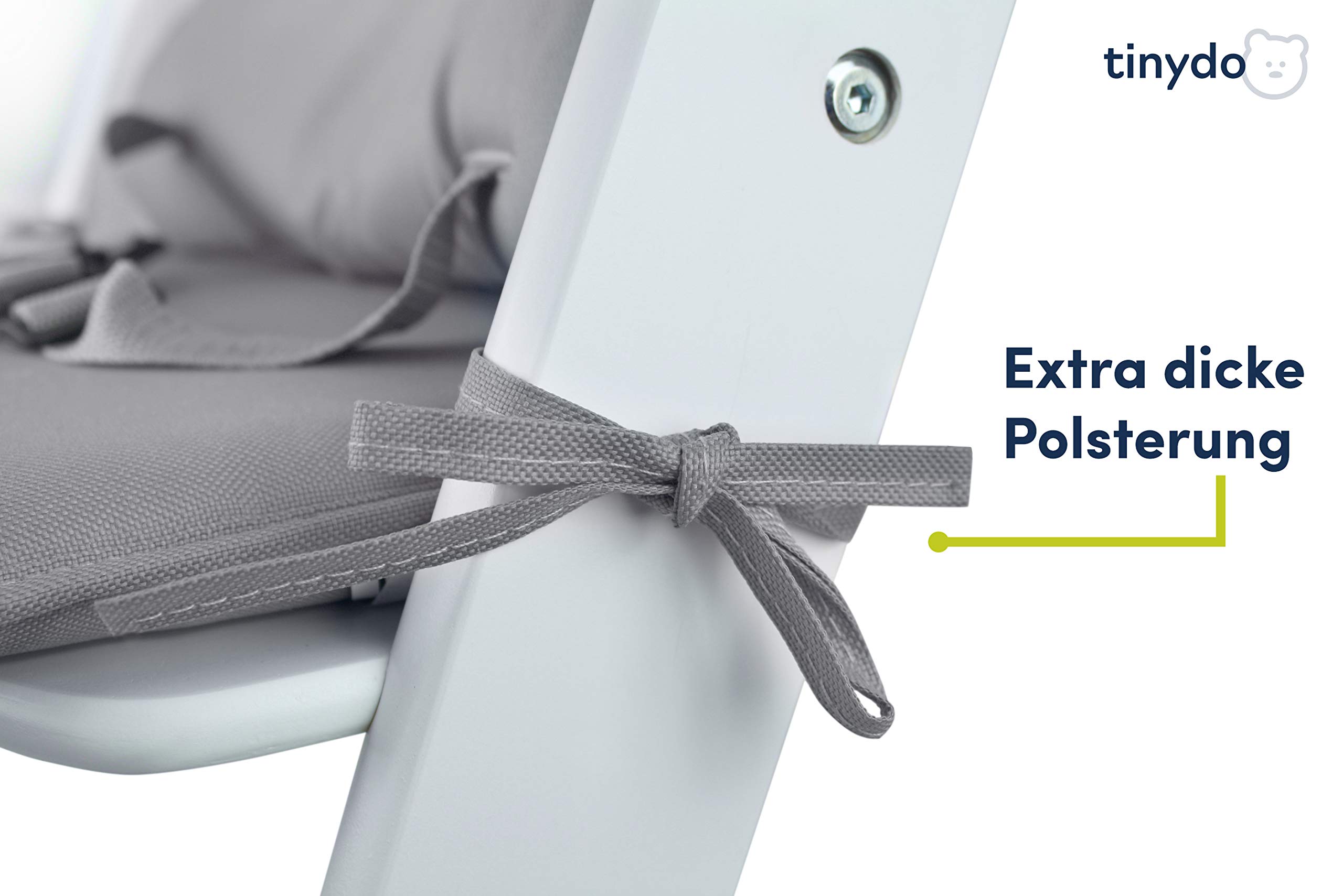 Hochstuhl Sitzkissen für Timba Safety 1st. - ergonomisches Memory-Schaum Kissen zur Rückenentlastung, Sitzpolster extra dick - Sitzverkleinerer Auflage ohne Verrutschen (Hellgrau)