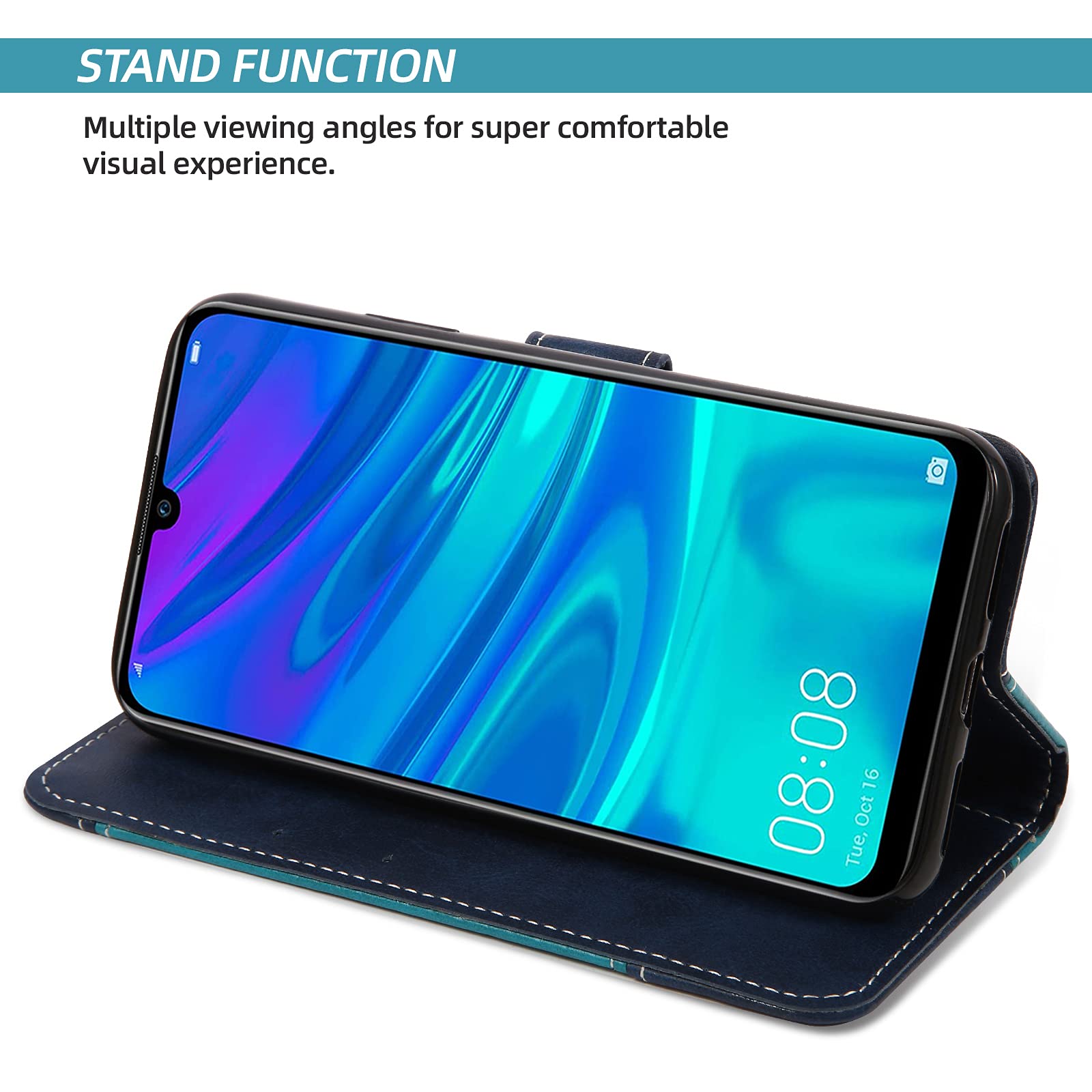DENDICO Cover per Huawei P Smart 2019 / Honor 10 Lite, Pelle