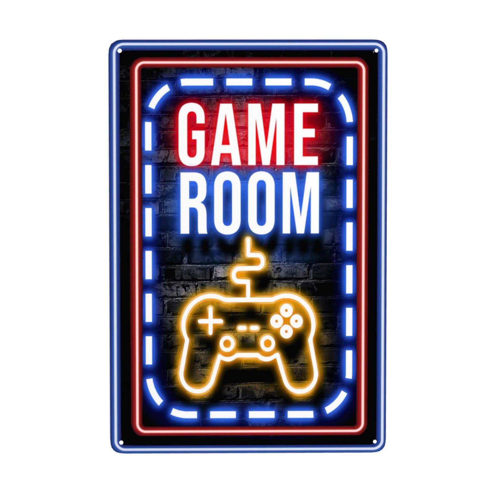 peiyeety Vintage Game Room Quote Metal Tin Sign Durable Wall Decor Kitchen Bathroom Bedroom Living Room Cafe Farmhouse Entryway Office Workshop Bar Laundry Room Porch Patio 12x16 Inch