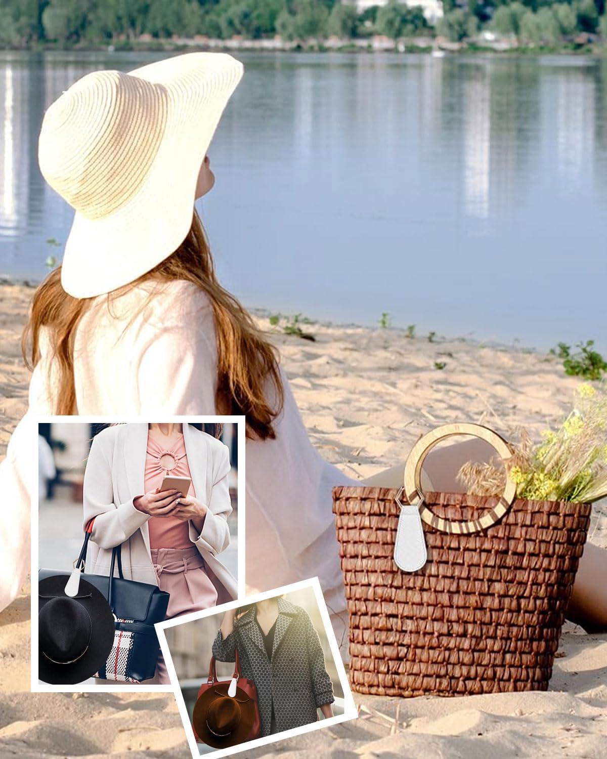 Clip magnético multifuncional para sombrero de viaje – Accesorio para bolso, equipaje, mochila (blanco)
