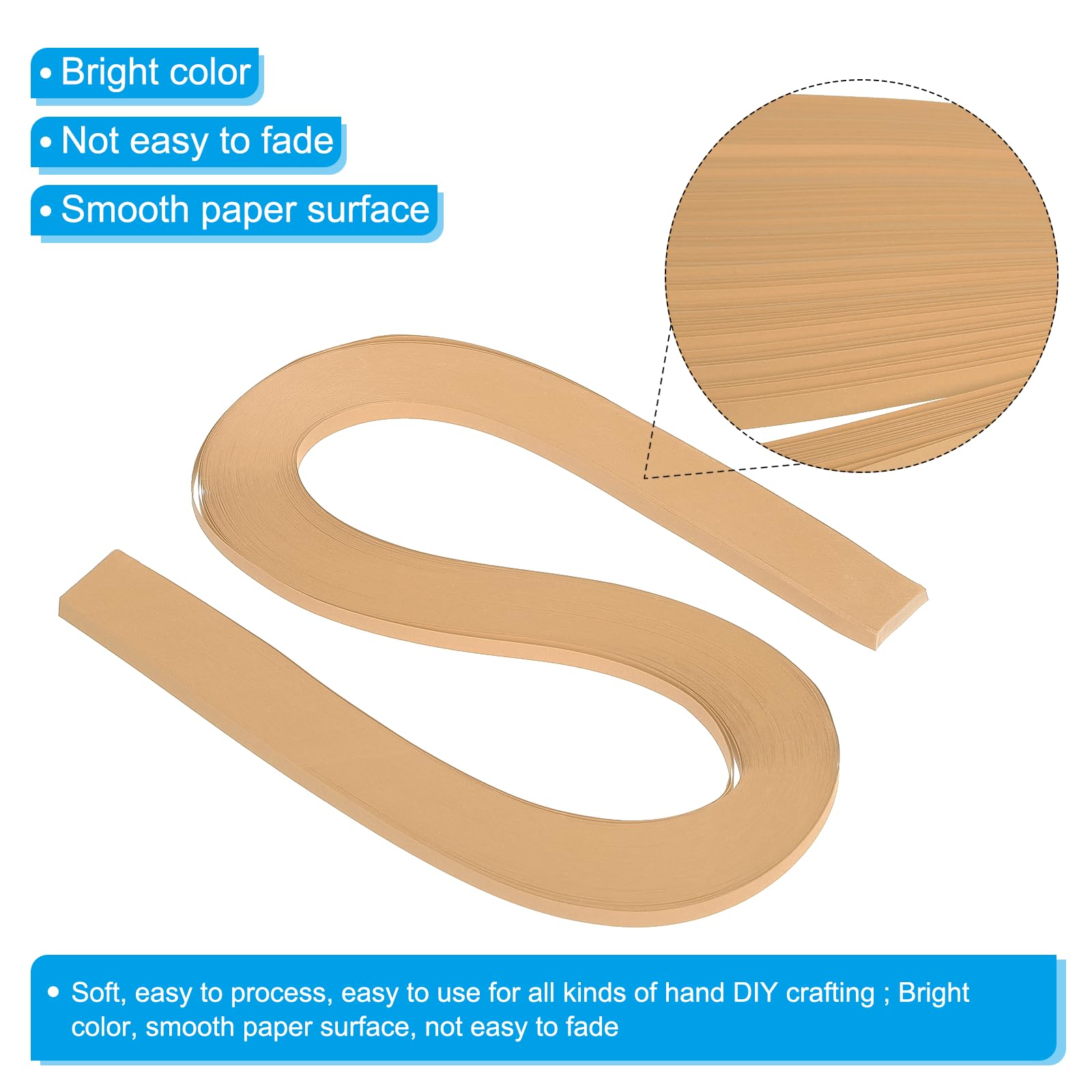 PATIKIL 120pcs Quilling Strips Paper 3/16"(5.2mm) 21"(54cm) Origami Paper Quilling Strip for Art DIY Hand Craft Christmas Leather Color - Image 3